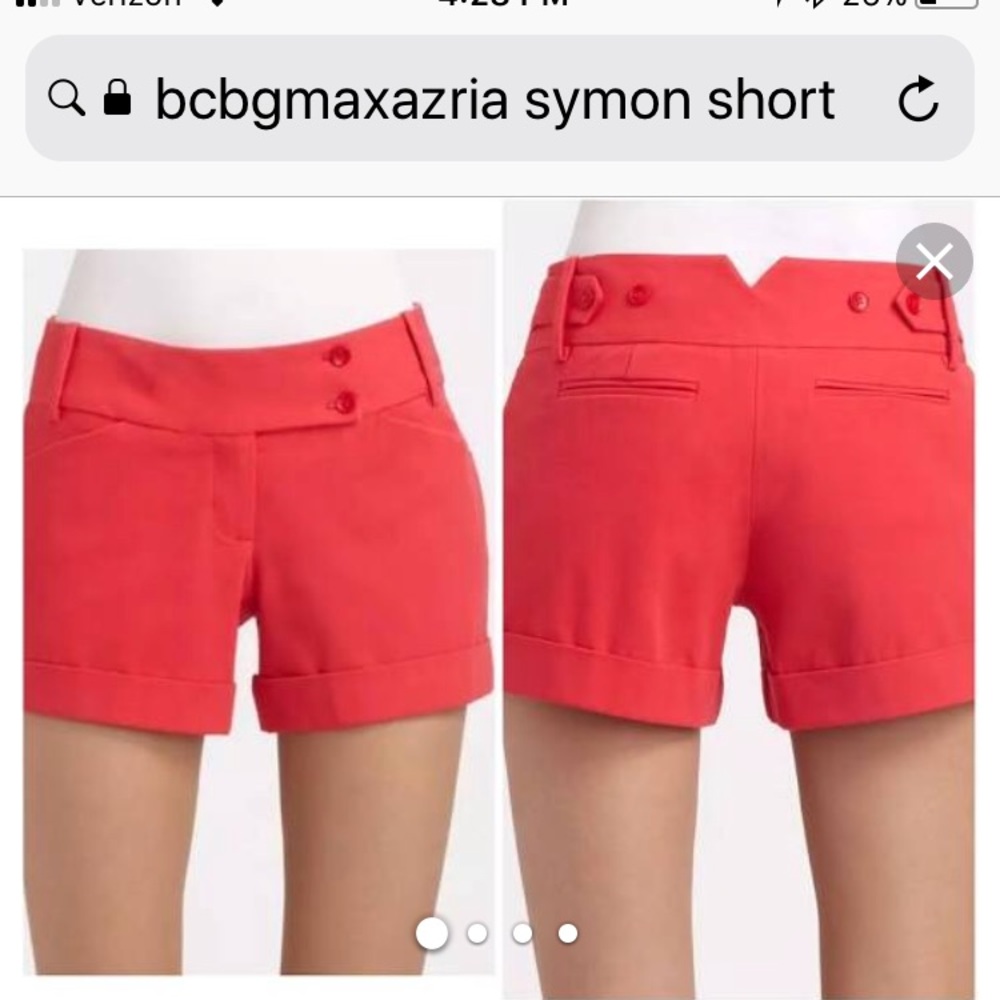 BCBGMAXAZRIA symon cuffed lipstick red shorts sz s